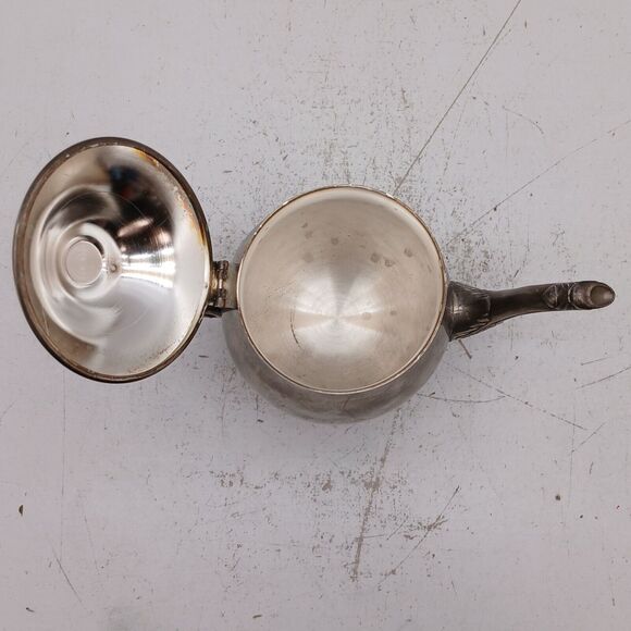 Vintage Silver Plated Footed Tea Pot Creamer Lidded Sugar Bowl Set Ornate Handle - Picture 5 of 16